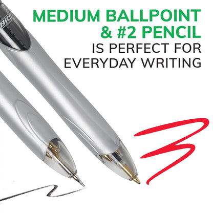 BIC Grip 4 Color Ball Pens with 3 Color + Pencil Set, 10-count