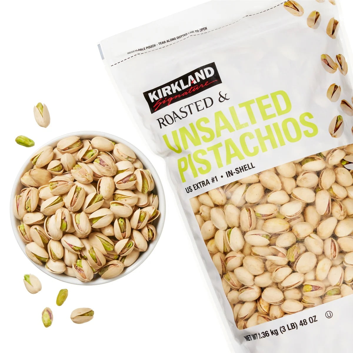 Kirkland Signature In-Shell Pistachios, Roasted and Unsalted, 3 Pounds