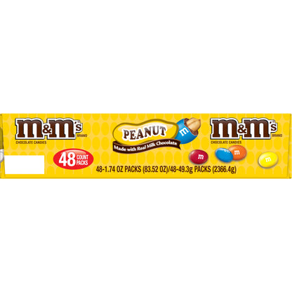 M&M'S Peanut Milk Chocolate Full Size Bulk Candy - 1.74oz/48ct