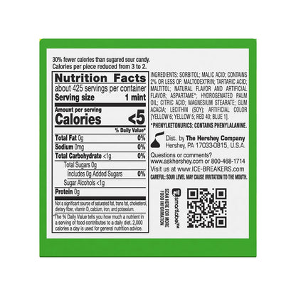 Ice Breakers Sours Assorted Fruit Flavored Sugar Free Mints, Tins 1.5 oz, 8 Count