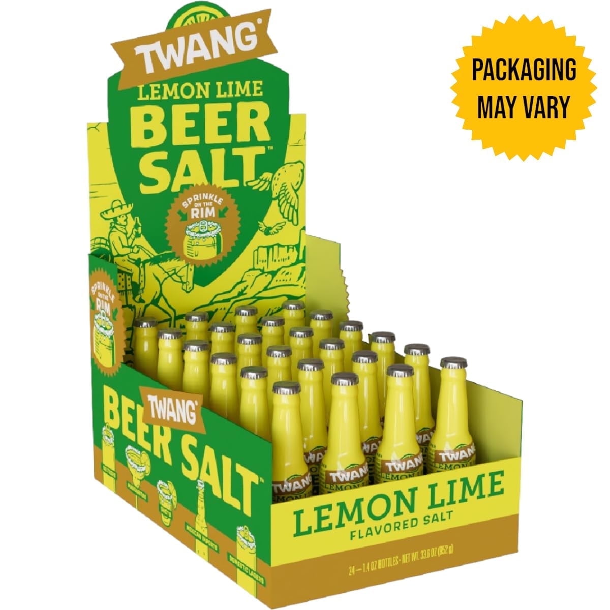 Twang Lemon-Lime Flavored Beer Salt, 1.4 oz Plastic Bottles, 24 Count