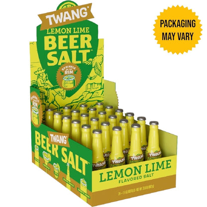 Twang Lemon-Lime Flavored Beer Salt, 1.4 oz Plastic Bottles, 24 Count