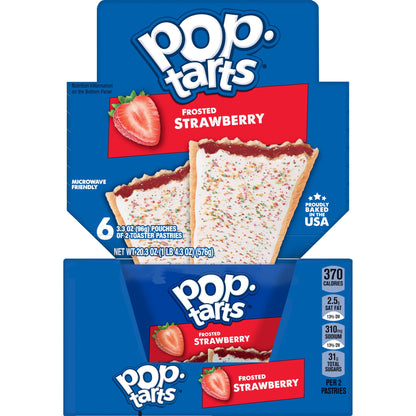 Pop-Tarts Frosted Strawberry Toaster Pastries, Breakfast Foods, Shelf-Stable, 22 oz (12 Count)