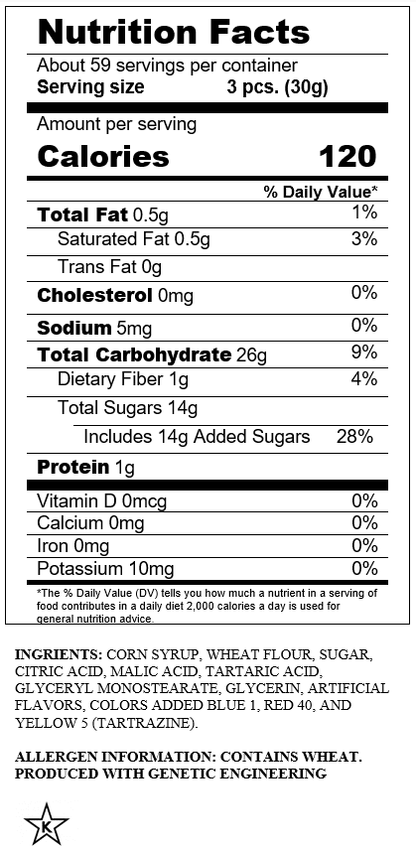 Sour Punch Twists, Assorted Flavors, 3.90lb Jar