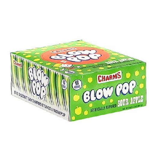 Charms Blow Pops, Sour Apple Flavor, 48-Count Box