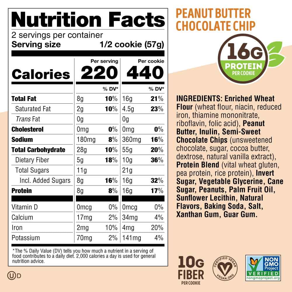 Lenny & Larry's The Complete Cookie, Peanut Butter Chocolate Chip, 4 oz, 12 Ct