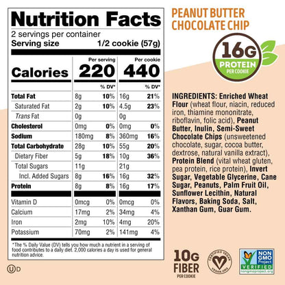 Lenny & Larry's The Complete Cookie, Peanut Butter Chocolate Chip, 4 oz, 12 Ct