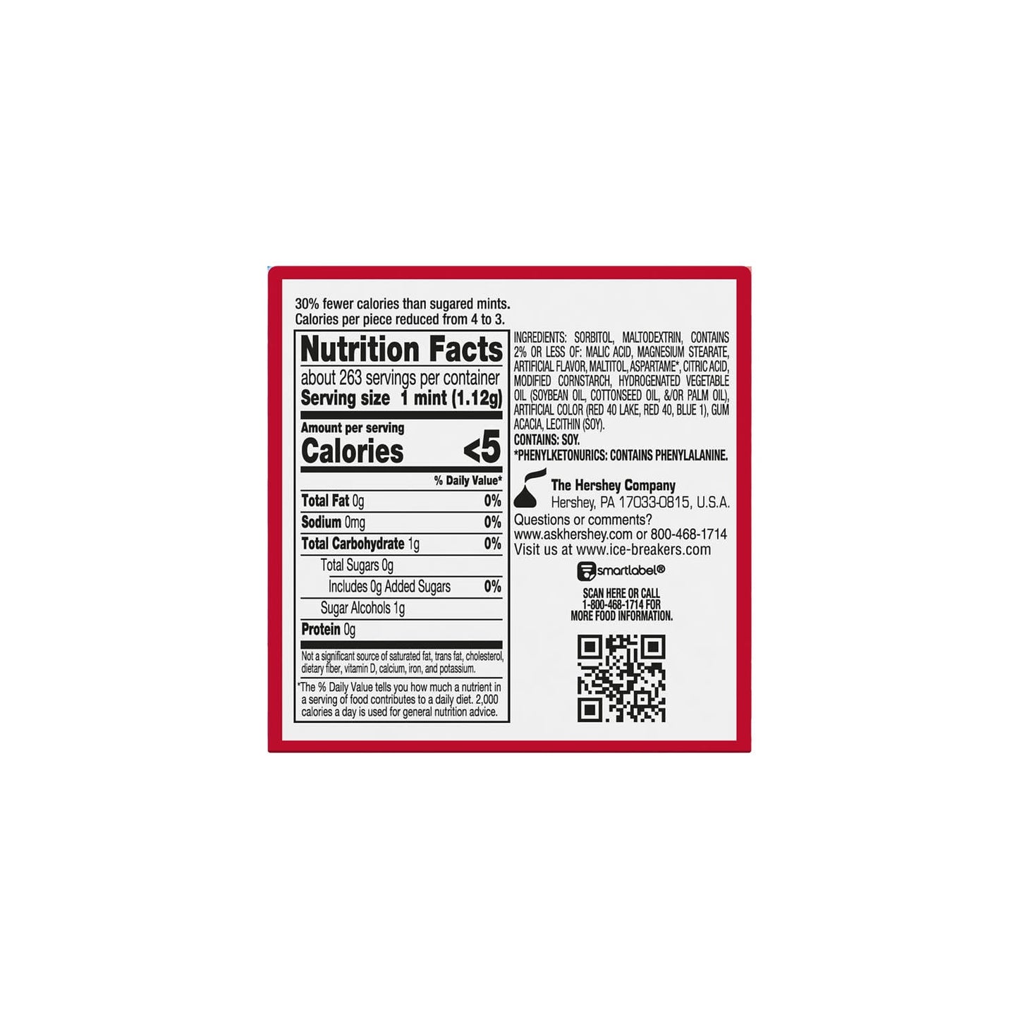 Ice Breakers Duo Fruit Plus Cool Strawberry Sugar Free Mints, Tins 1.3 oz, 8 Count