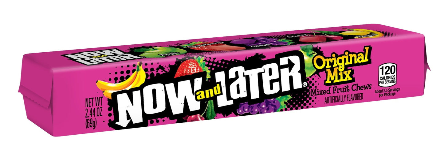 Now and Later, Original Mix, Assorted Flavor Standard Bar, 2.44 Oz (Box of 24)