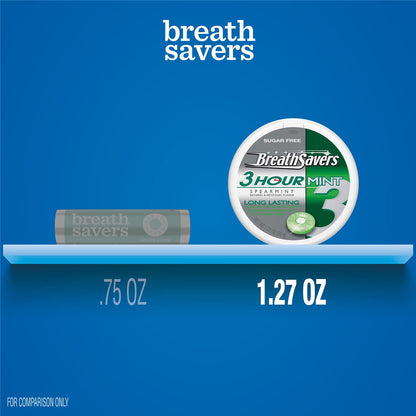 Breath Savers Spearmint Sugar Free Breath Mints, Tins 1.27 oz, 8 Count
