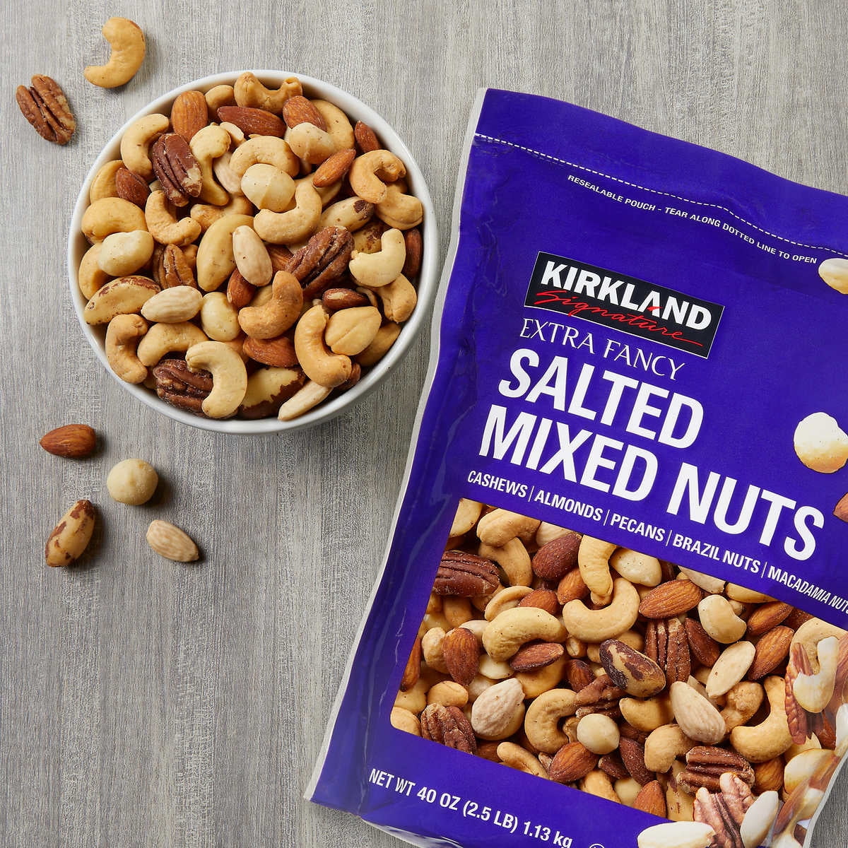 Kirkland Signature Extra Fancy Mixed Nuts Salted 2.5 Pounds
