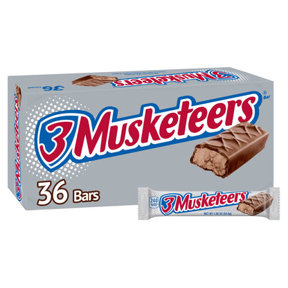 3 Musketeers Chocolate Candy Bars, Full Size - 1.92 oz, 36 ct