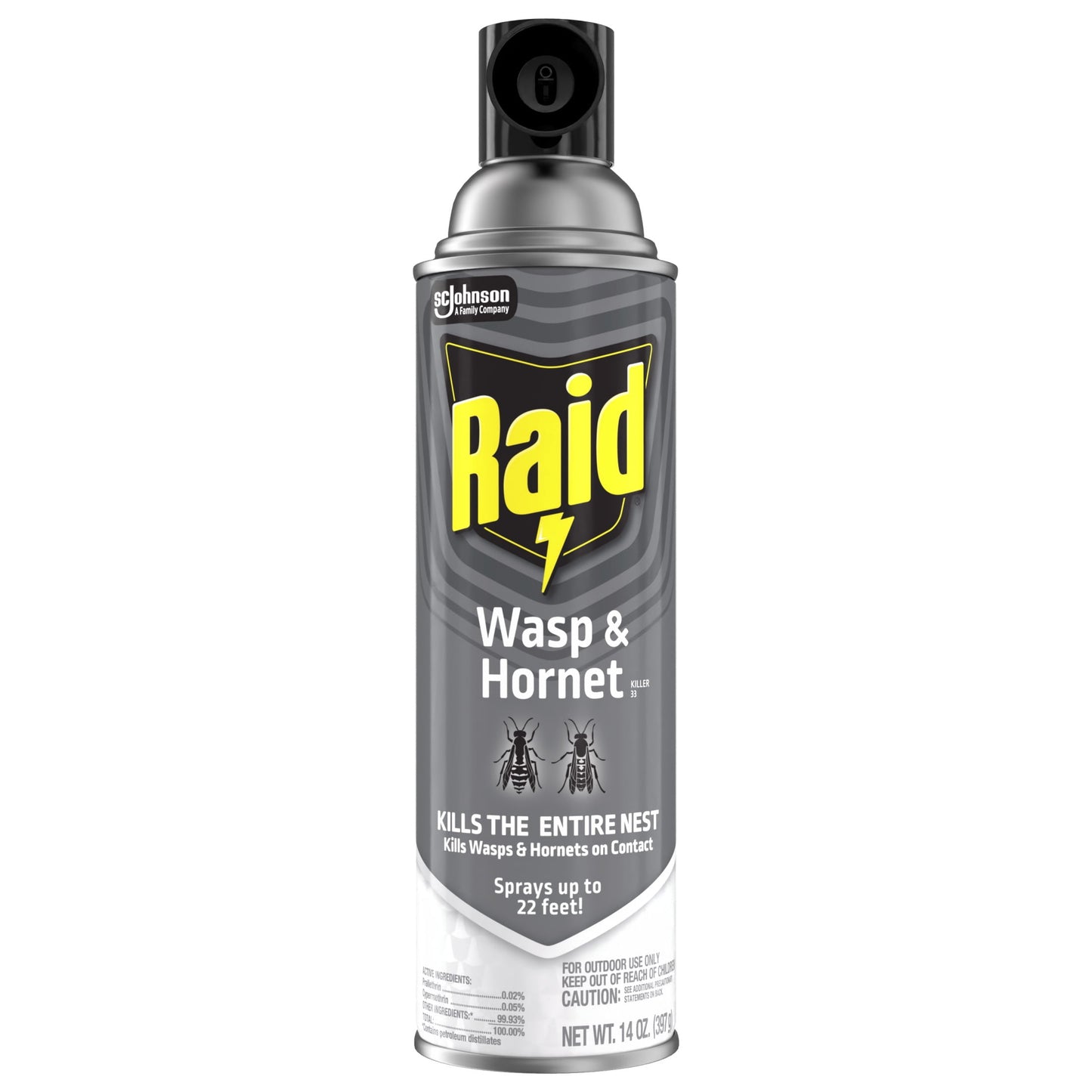 Raid Killer 33 Outdoor Wasp and Hornet Insecticide Value Pack, 14 oz, 2 Count