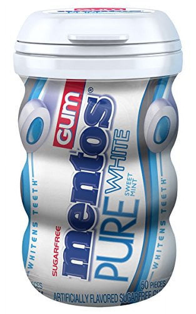Mentos Pure Fresh Sugar-Free Chewing Gum, Sweet Mint, 50 Count, 6 Bottles (300 Regular Size Pieces)