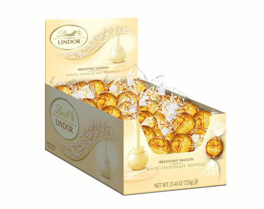 Lindt Lindor White Chocolate Candy Truffles, 25.4 oz., 60 Count