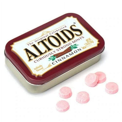 Mars Wrigley Confectionery ALTOIDS Curiously Strong Breath Mints,Individual Packs,1.76-Ounce Tins -Spearmint Wintergreen Great For Holidays, Parties, Gifts & More! (Cinnamon 1.76 Ounce, 3) Multicolor