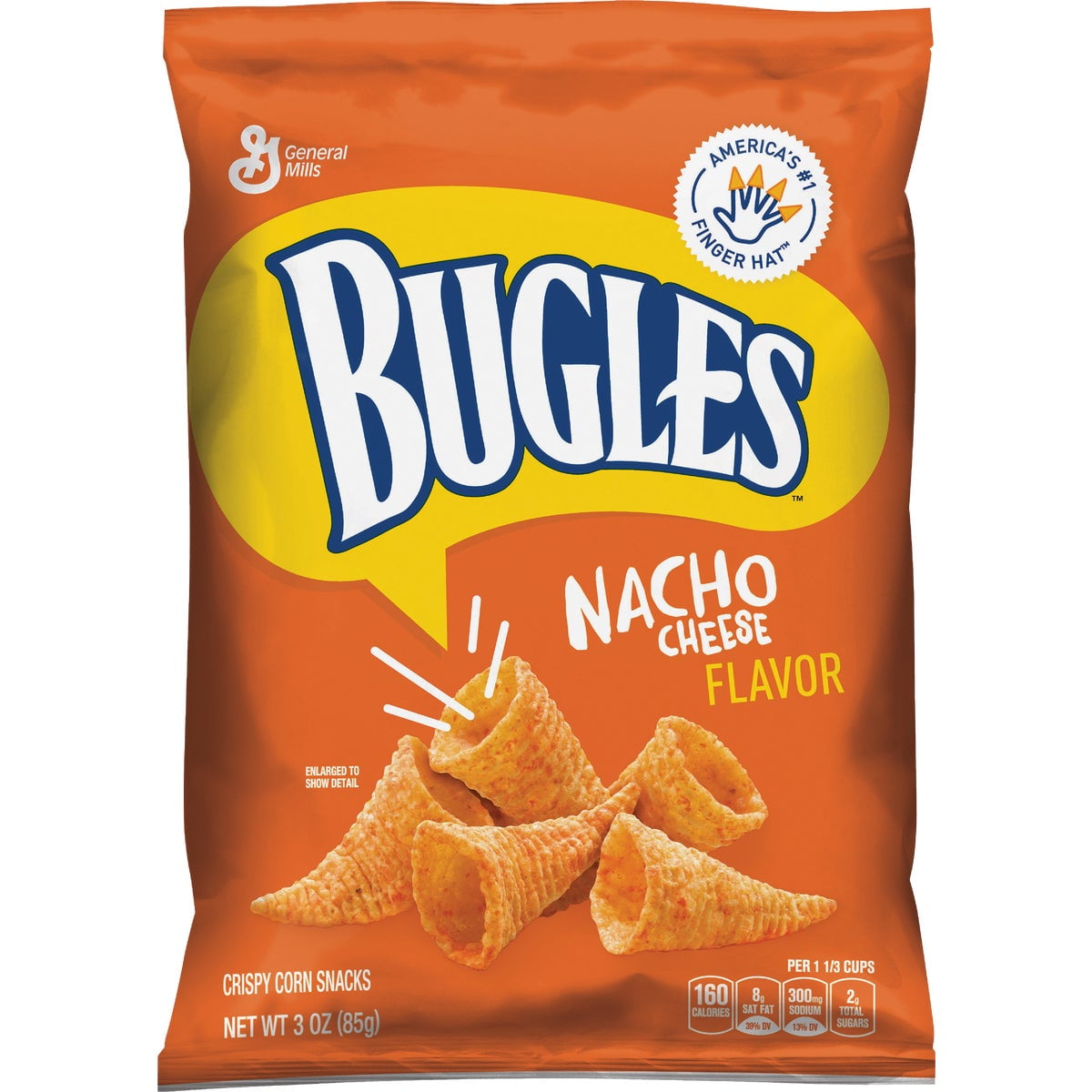(Price/CASE)Bugles Nacho Cheese Flavor 3 Ounces Per Bag - 6 Per Case