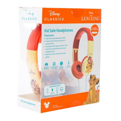 Disney Classics Lion King Kid-Safe Wired Headphones With Built-In Microphone
