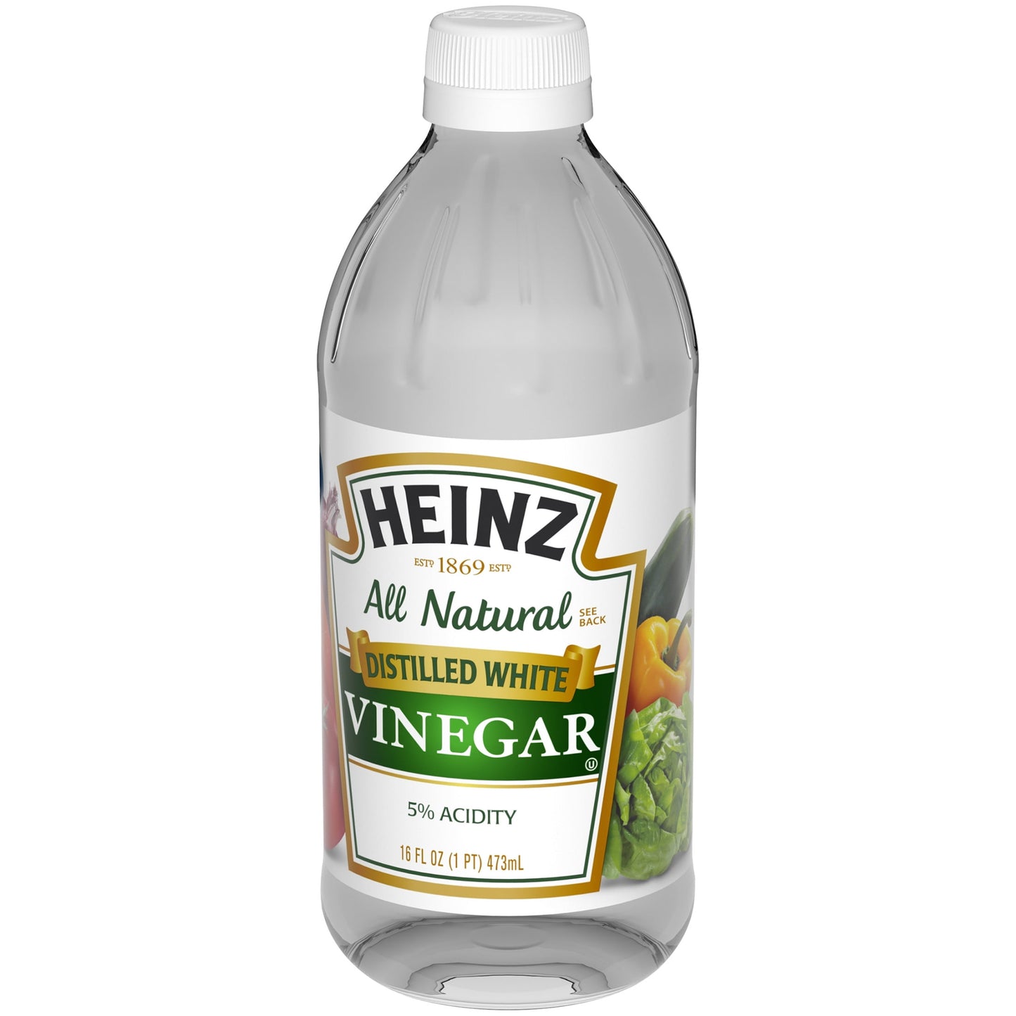 Heinz All Natural Distilled White Vinegar with 5% Acidity, 16 fl oz Bottle