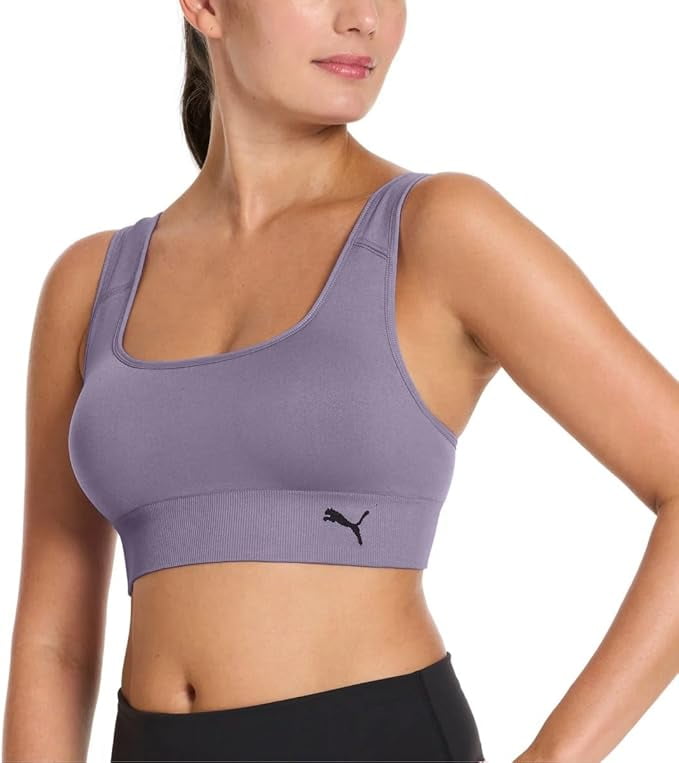 PUMA Women's Seamless Sports Bra White/Purple XL