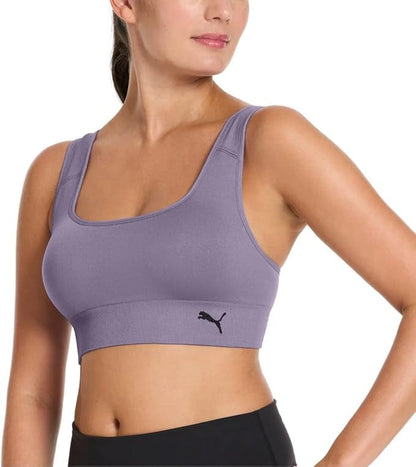 PUMA Women's Seamless Sports Bra White/Purple XL