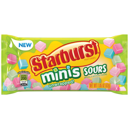 Starburst, Minis Sours Fruit Chews Candy, 1.85 Oz. (24 Count)