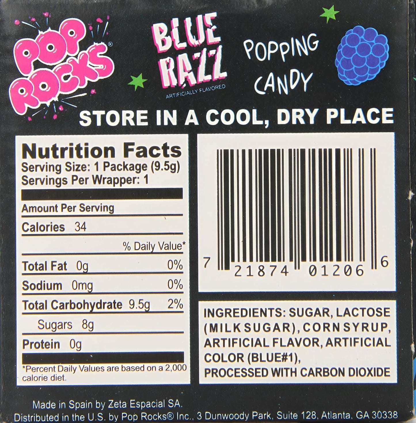 Pop Rocks Blue Raspberry, 24 Count