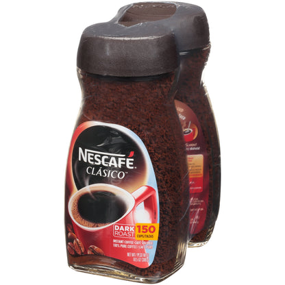 NESCAFE CLASICO Dark Roast Instant Coffee 2-10.5 oz. Jars