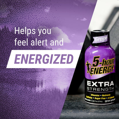 5-Hour Energy Extra Strength Energy Shot, Grape, 1.93 Fl Oz, 12 Count