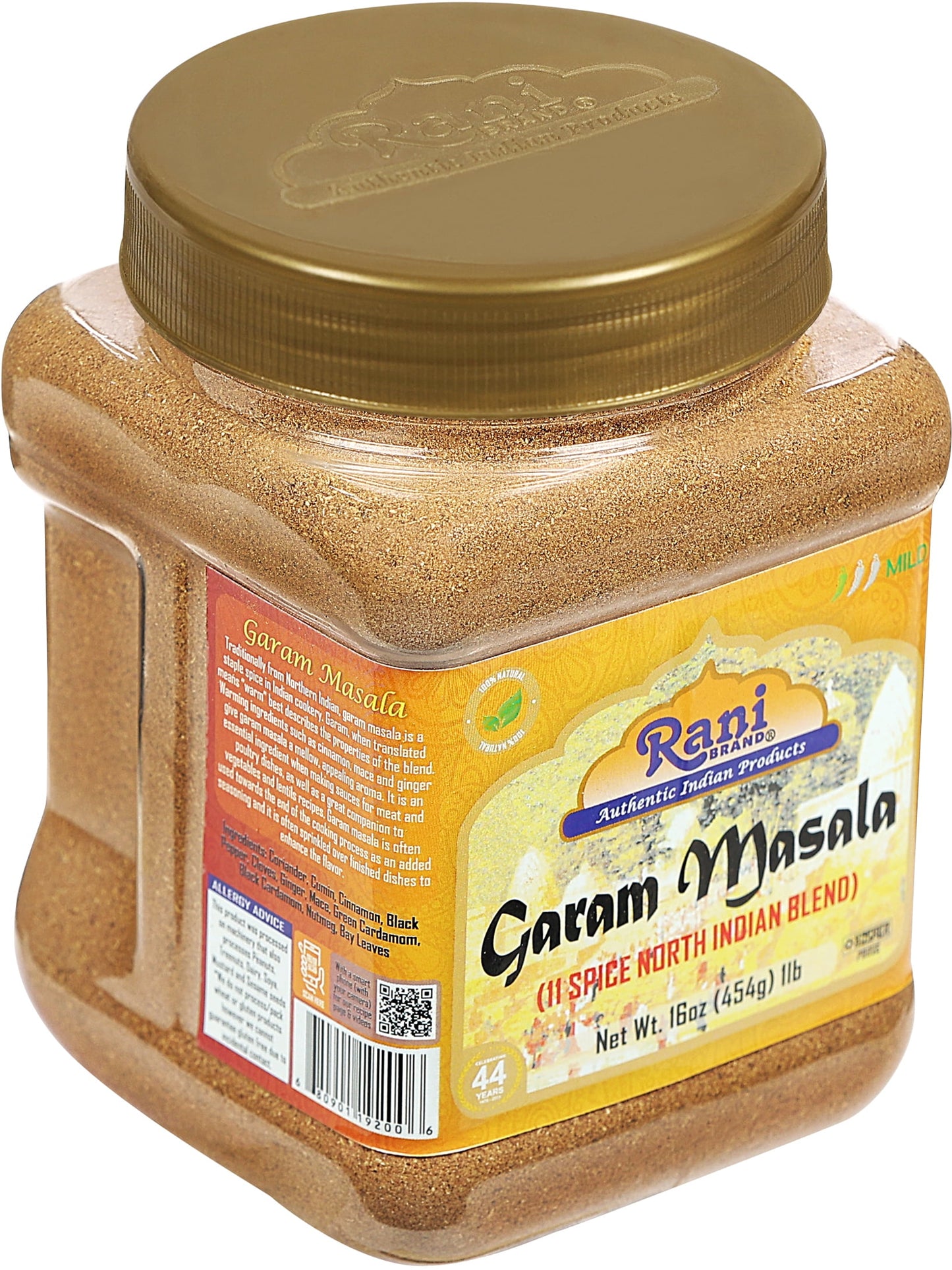 Rani Garam Masala Indian 11-Spice Blend 16oz (1lb) 454g PET Jar ~ All Natural, Salt-Free | Vegan | No Colors | Gluten Friendly | NON-GMO | Indian Origin