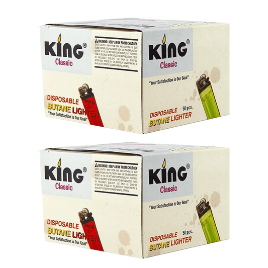 King Classic Disposable Butane Lighters Assorted Colors 50 Lighters ( Pack Of 1)