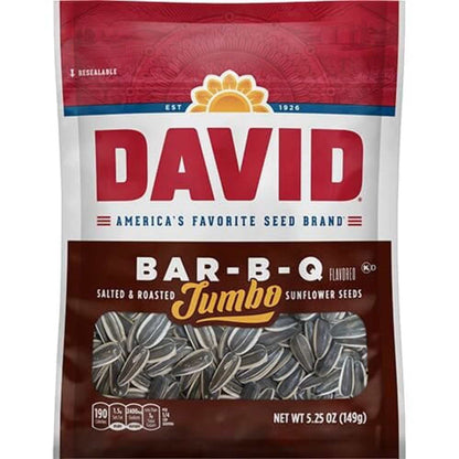 David Sunflower Seeds Variety Pack, 4 Essential Flavors, 5.25 Ounce Each, 1 Bag per Flavor