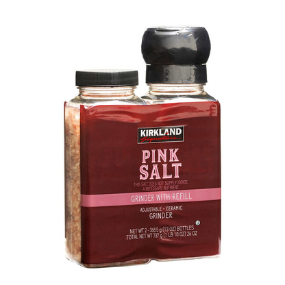 Kirkland Signature Pink Salt, Grinder wtih Refill, 13 Ounce (2 Count)