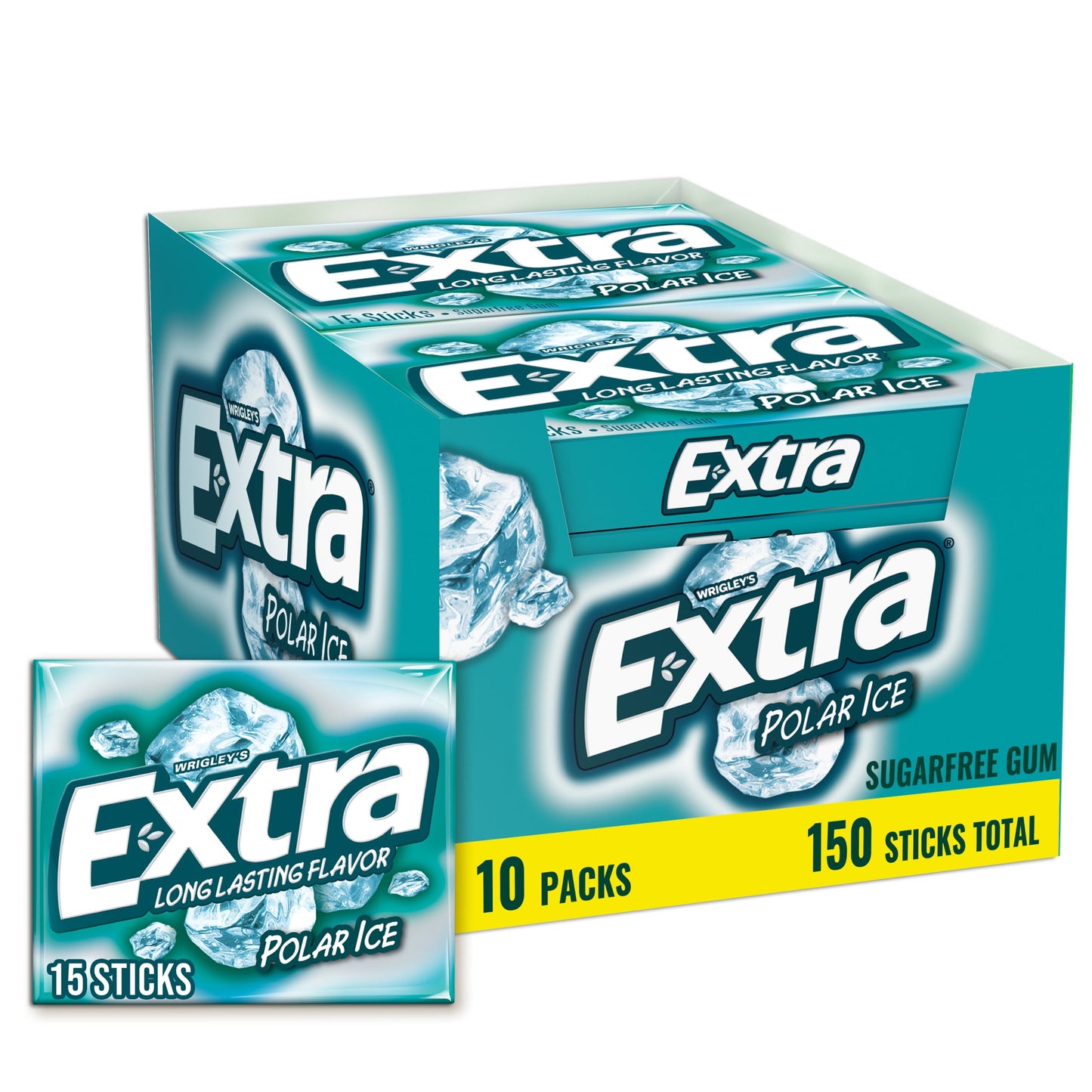 Extra Polar Ice Sugar Free Chewing Gum Slim Packs - 10 Ct Bulk Pack