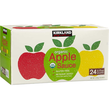 Kirkland Signature Organic Applesauce 3.17 oz 24-count