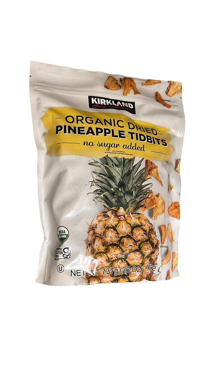 Kirkland Signature Organic Dried Pineapple Tidbits 26 oz