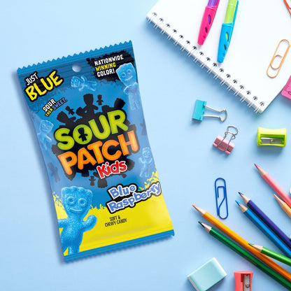 SOUR PATCH KIDS Blue Raspberry Soft & Chewy Candy, 12-8 oz Bags