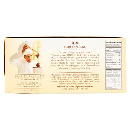 Lindt Lindor White Chocolate Candy Truffles, 25.4 oz., 60 Count