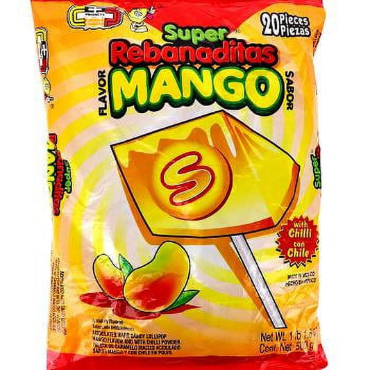 Candy Pop Super Rebanadita Mango Display 20 Cnt