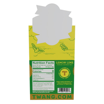 Twang Lemon-Lime Flavored Beer Salt, 1.4 oz Plastic Bottles, 24 Count