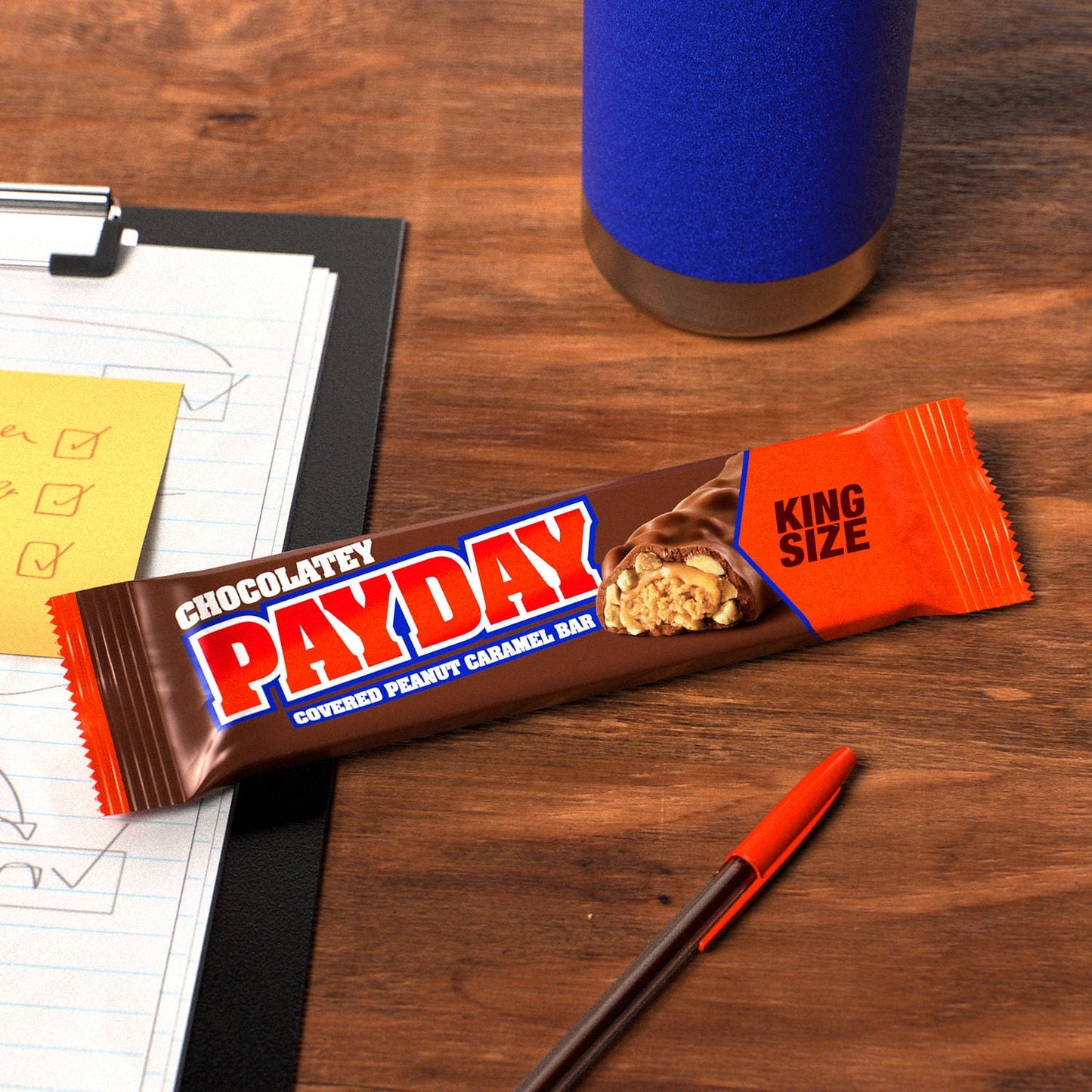 Payday Chocolatey Peanut Caramel King Size Candy, Bars 3.1 oz, 18 Count